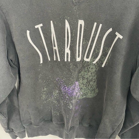 Anine Bing Ramona Stardust Sweatshirt Washed Black Size Small - Picture 4 of 10